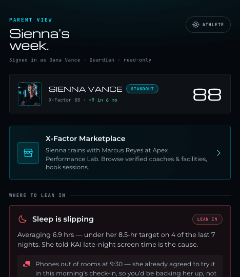 XF app — parent view